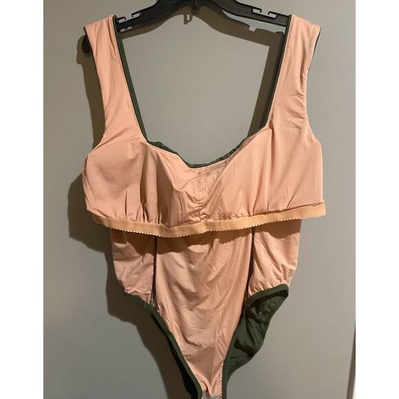 J. Crew Olive Green Ruched One Piece Swimsuit Plus Size 24 - Picture 5 of 7